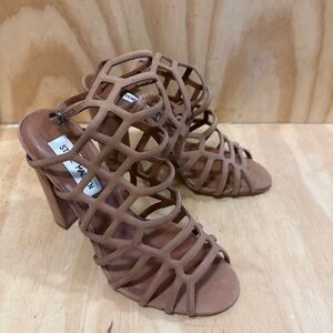 Steve Madden Webbed Block Heel Sandal Size 6.5 Pink  New